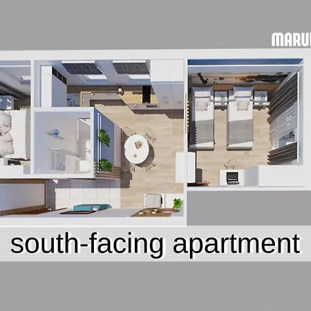 Marula - 5 Min Walk To Beach, Supermarkets, Restaurants - Balcony, Parking & Bicycles Daire Zaostrog